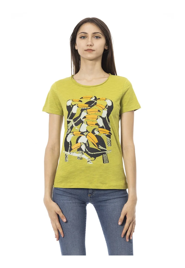 Tricou cu imprimeu grafic, Verde