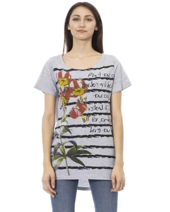 Tricou cu terminatie asimetrica, Gri