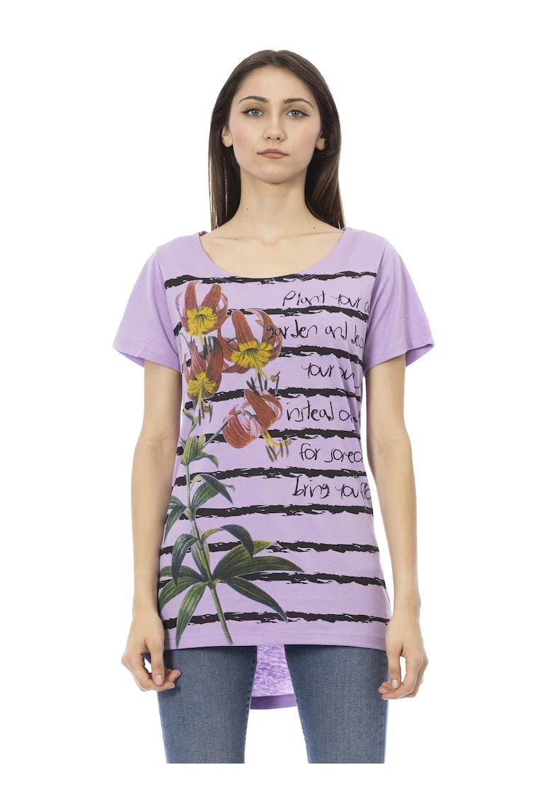 Tricou cu terminatie asimetrica, Lila