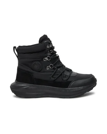 Botine dama,  73190, Piele naturala, Negru
