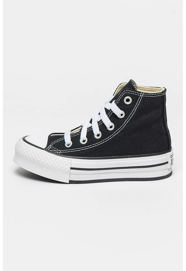 Tenisi high-top flatform Chuck Taylor All Star, Alb/Negru