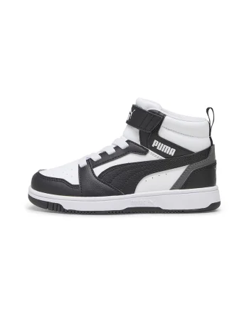 Pantofi sport mid-cut cu velcro Rebound V6, Alb/Negru