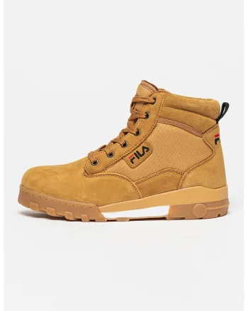 Ghete cu insertii din piele nabuc Grunge II Mid, Maro deschis