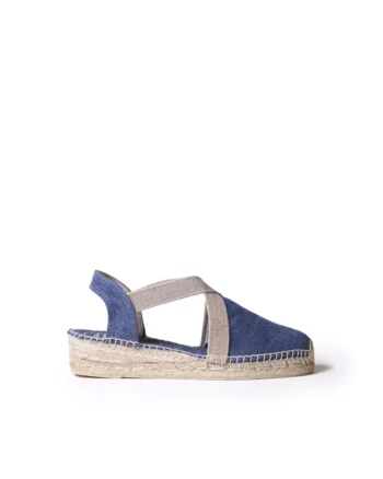 Sandale tip espadrile din bumbac Verdi-V,  Albastru