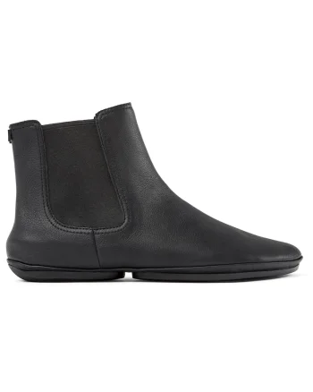 Ghete Chelsea de piele cu segmente textile Right Nina 1313, Negru stins