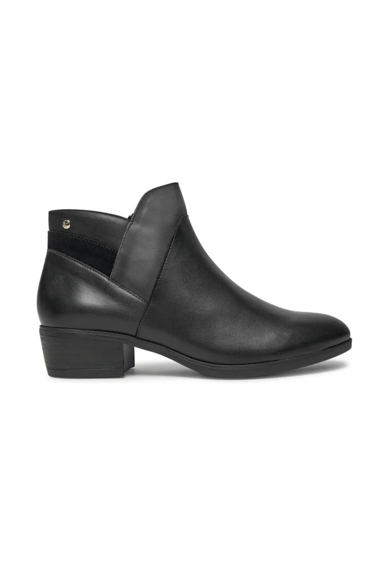 Botine W1U-8732C2 Negru,  Piele lacuita