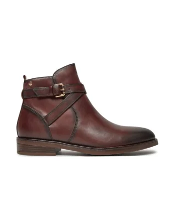 Botine W3C-8869 Maro,  Piele lacuita