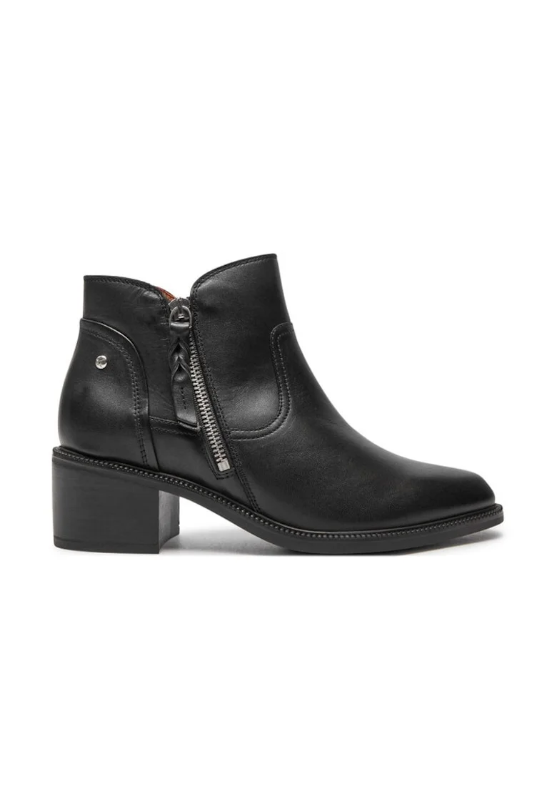Botine dama,  304358, Piele naturala2, Negru