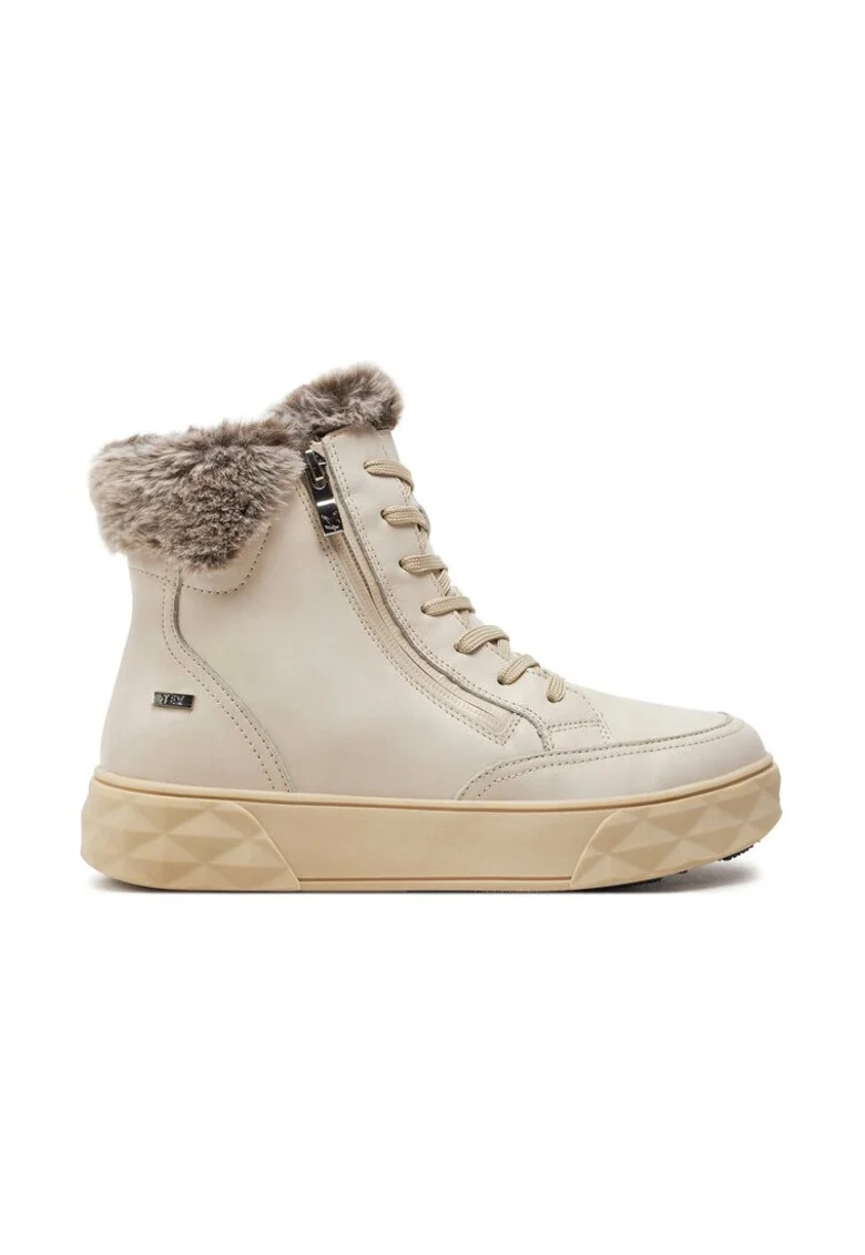 Botine 9-26202-43 Écru,  Piele lacuita
