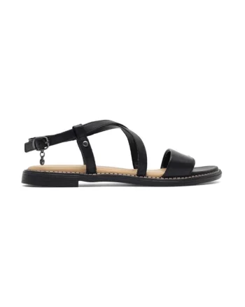 Sandale dama,  590559, Piele ecologica, Negru, Negru