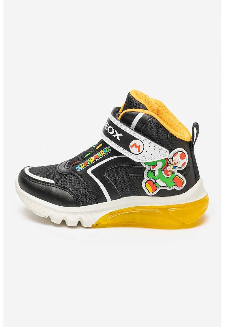 Pantofi sport mid-high cu velcro Ciberdron, Negru/Galben sofran/Alb optic
