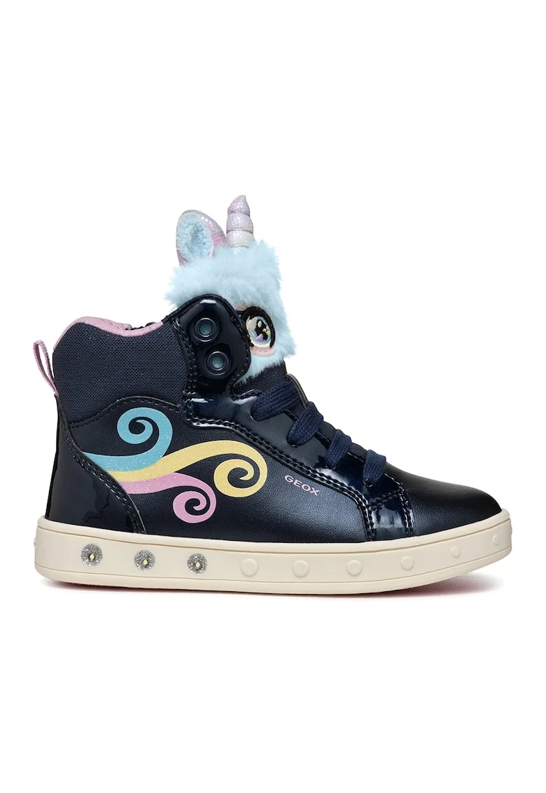 Pantofi sport medii cu LED, Albastru deschis/Bleumarin