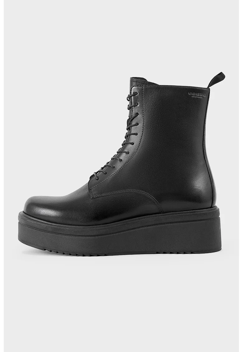 Ghete de piele cu platforma, Negru