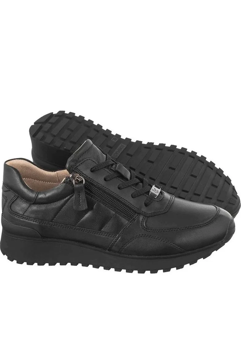 Tenisi dama 9-23701-41-03F,  Piele naturala, Negru