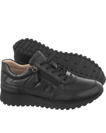 Tenisi dama 9-23701-41-03F,  Piele naturala, Negru