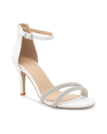 Sandale dama,  516477, Piele ecologica, Alb