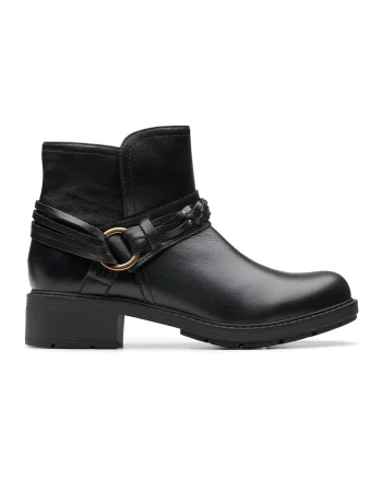 Ghete biker de piele Hearth Kaylie, Negru