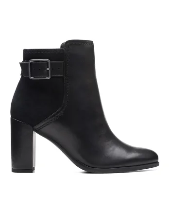 Botine de piele si piele intoarsa Freva 85, Negru
