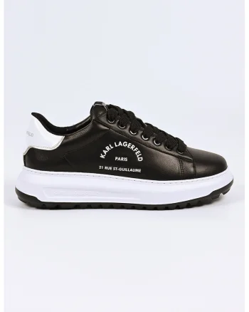 Pantofi sport cu garnitura din piele ecologica si detalii logo, Negru/Alb optic