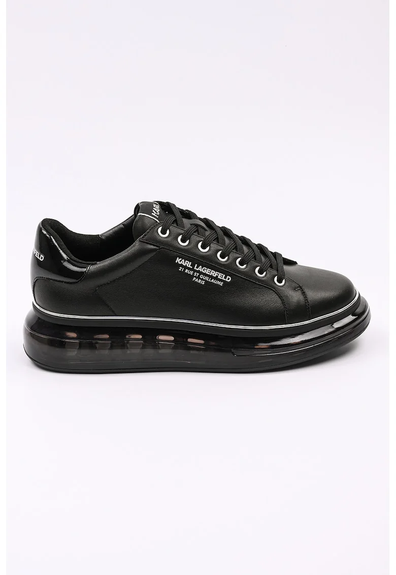 Pantofi sport din piele cu detalii cu logo, Negru