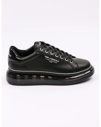 Pantofi sport din piele cu detalii cu logo, Negru