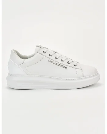 Pantofi sport din piele cu detalii logo, Alb optic