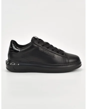Pantofi sport din piele cu tinte, Negru