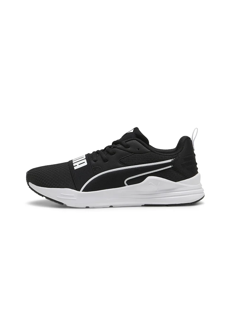 Pantofi sport din material textil cu logo Wired Run Pure, Alb/Negru