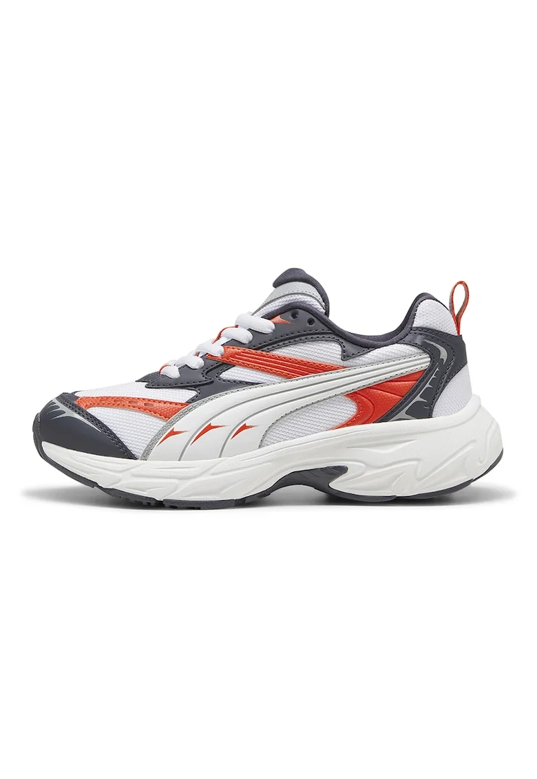 Pantofi sport din piele ecologica cu garnituri din plasa Morphic Techie, Rosu/Alb/Gri inchis
