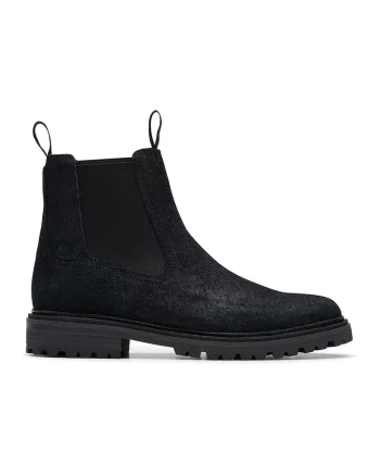 Ghete Chelsea de piele intoarsa Clarkridge, Negru