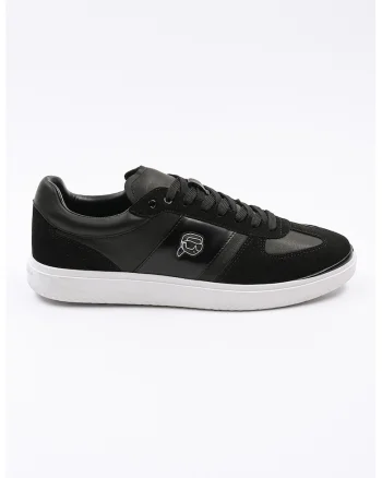 Pantofi sport low-cut din piele, Negru