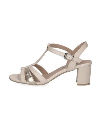 Sandale de piele cu barete multiple, Alb fildes