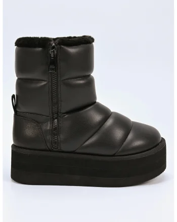 Cizme matlasate cu talpa flatform, Negru