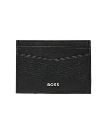 Portofel barbati  etui pentru carduri, negru, piele, 9x6 cm