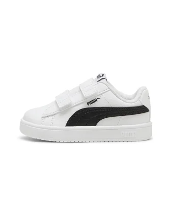 Pantofi sport Rickie de piele ecologica cu velcro, Negru/Alb optic