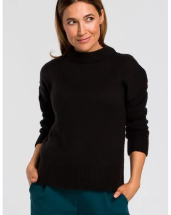 Pulover scurt cu tesatura lejera,  Negru