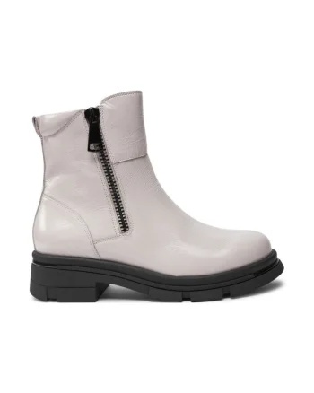 Botine 9-25427-43 Alb,  Piele lacuita