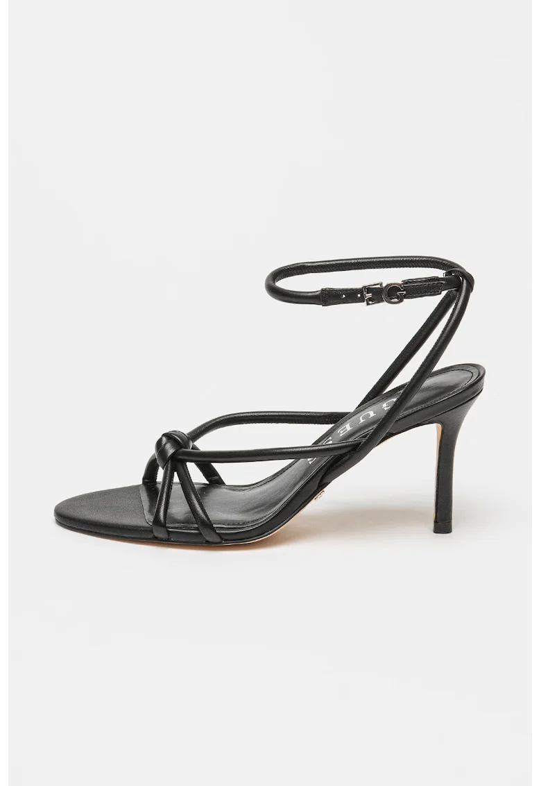Sandale stiletto de piele, Negru