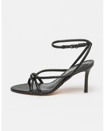 Sandale stiletto de piele, Negru