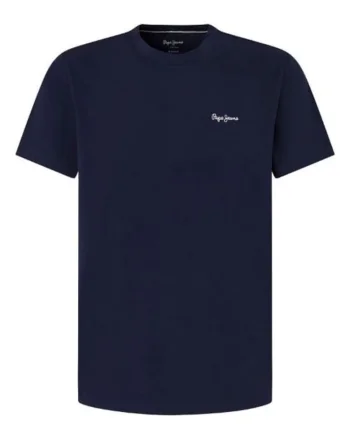 Tricou din bumbac cu detaliu logo discret, Bleumarin