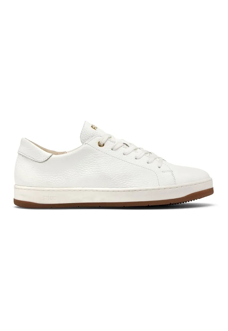 Pantofi sport de piele cu sireturi, Maro deschis/Alb murdar