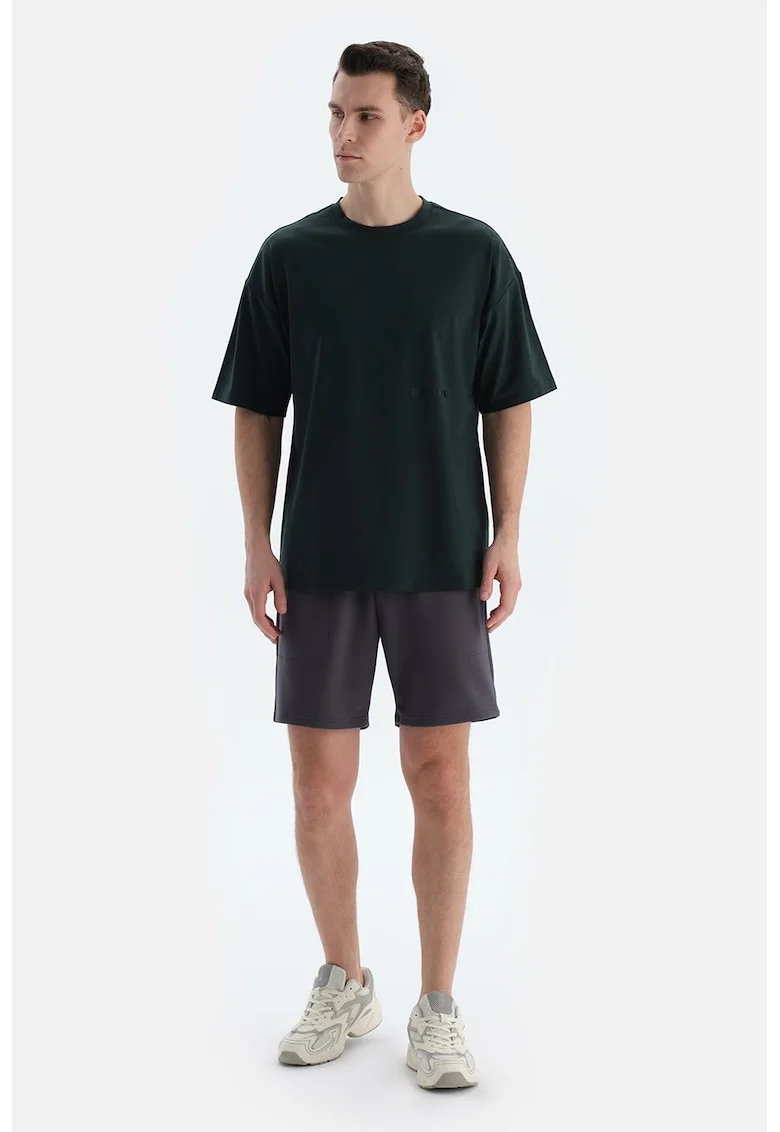 Pantaloni scurti din amestec de modal cu snur, Gri inchis