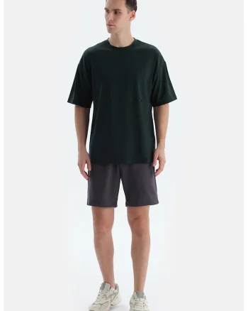 Pantaloni scurti din amestec de modal cu snur, Gri inchis