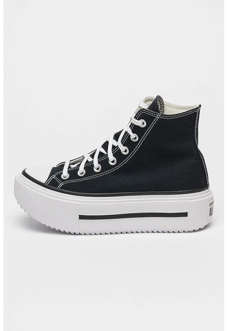 Pantofi sport cu platforma All Star Lift Double, Alb/Negru