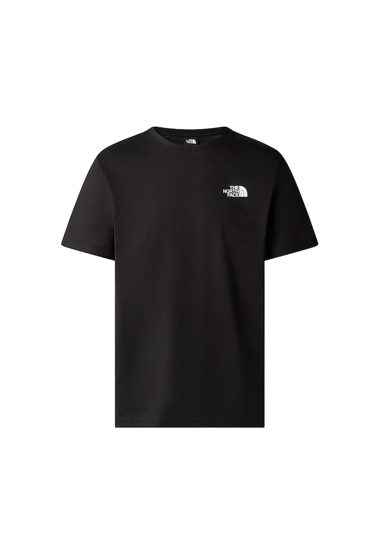 Tricou cu decolteu la baza gatului si imprimeu logo pe partea din spate, Rosu/Negru