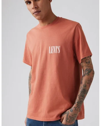 Tricou lejer de bumbac, Alb/Rosu stins