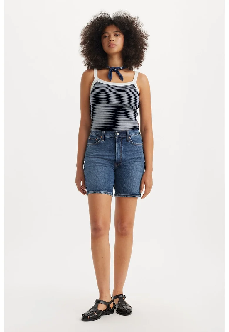 Bermude slim fit din denim, Albastru