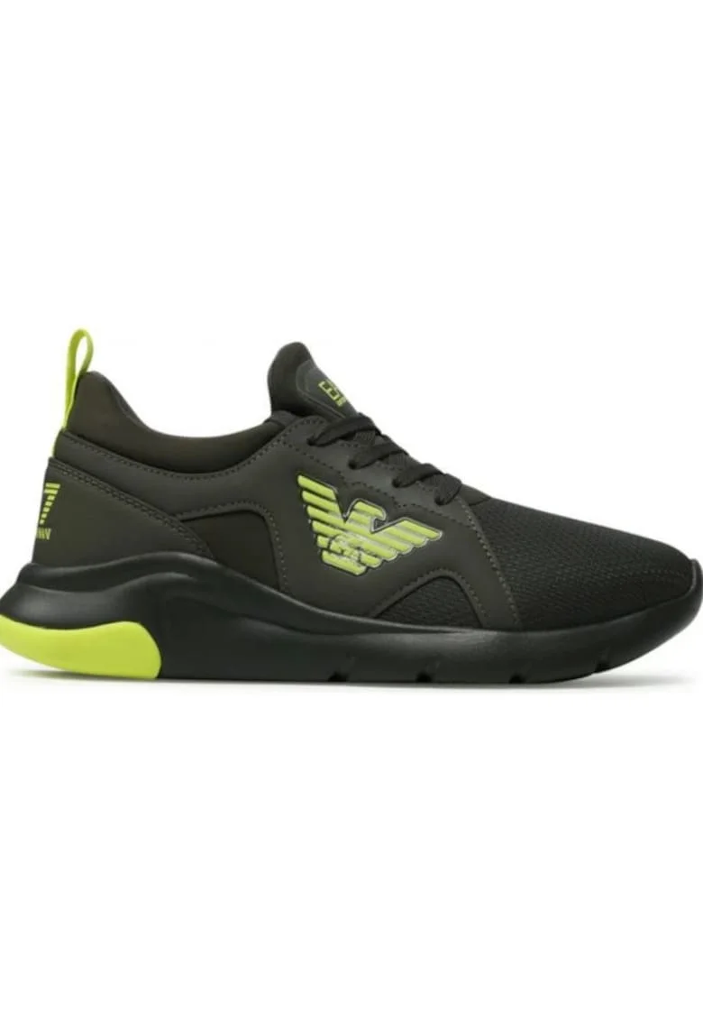 Pantofi sport wedge cu detaliu logo contrastant,