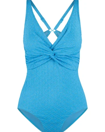 Costum de baie intreg cu decupaj pe partea din spate, Multicolor