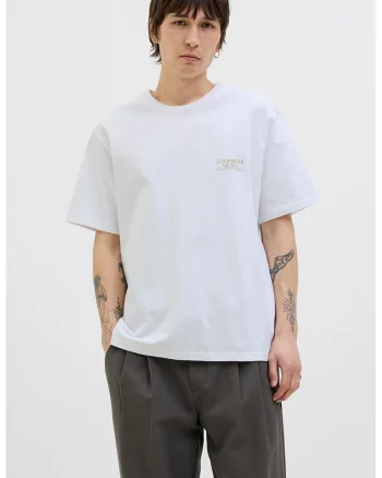 Tricou lejer de bumbac cu imprimeu foto pe partea din spate, Verde/Alb optic